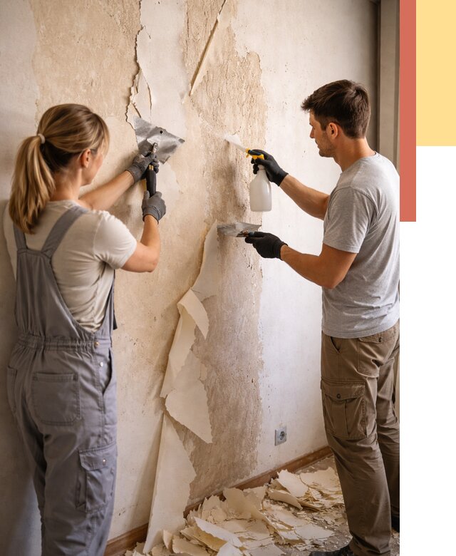 Снятие старых обоев в Шатуре от 5378 руб. под ключ недорого | ОТДЕЛОЧНИК-Штр