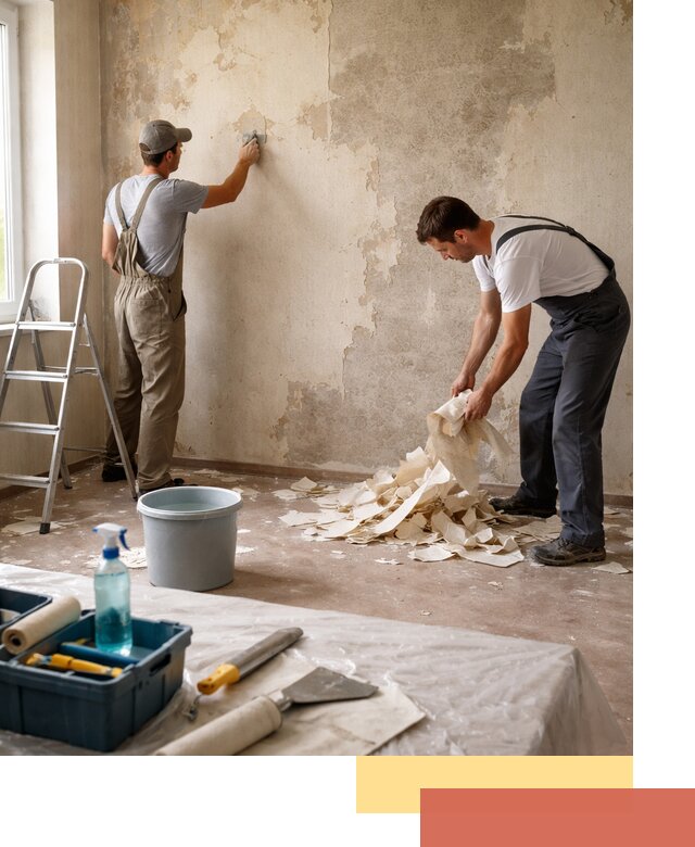 Снятие старых обоев в Шатуре быстро и качественно