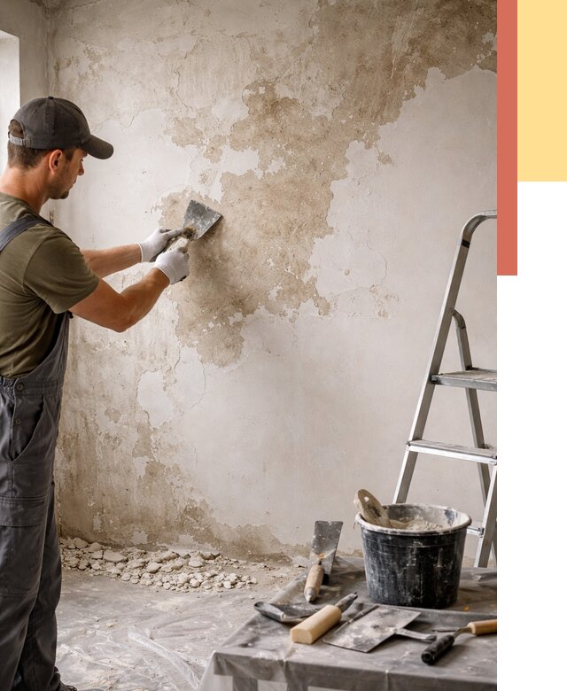 Снятие старой шпаклевки в Шатуре от 1895 руб. — быстро и недорого | ОТДЕЛОЧНИК-Штр