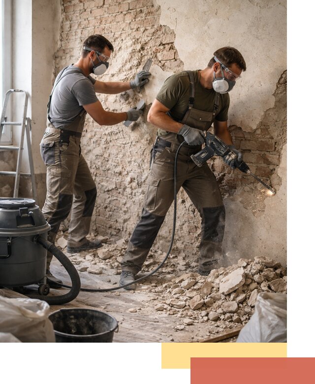 Демонтаж штукатурки со стен в Шатуре быстро и аккуратно