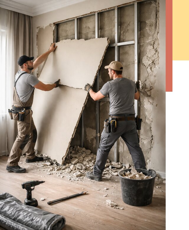 Демонтаж гипсокартона со стен в Шатуре от 359 руб. — услуги демонтажа | ОТДЕЛОЧНИК-Штр