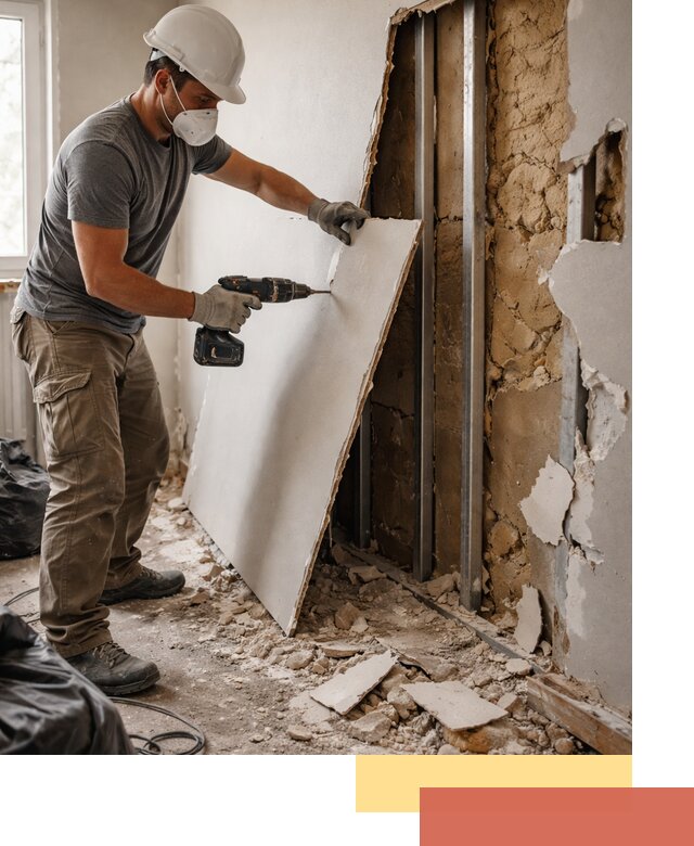 Демонтаж гипсокартона со стен в Шатуре качественно и быстро