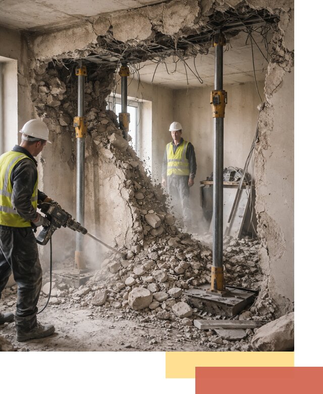 Снос несущих стен в Шатуре с гарантией безопасности и качества