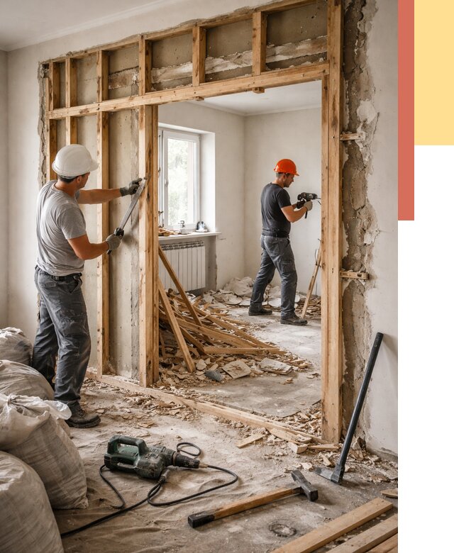 Демонтаж деревянных перегородок в Шатуре от 3278 руб. — быстро и недорого | ОТДЕЛОЧНИК-Штр