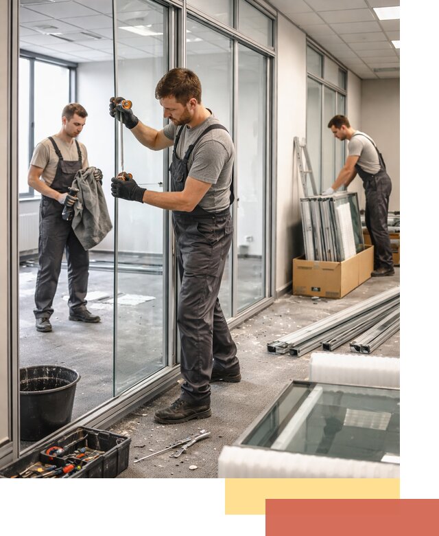 Демонтаж стеклянных перегородок в Шатуре быстро и безопасно