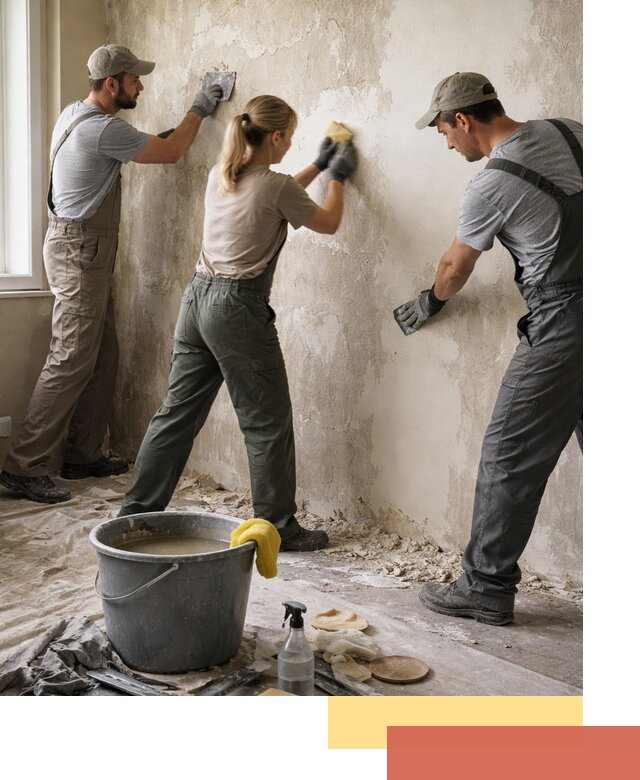 Очистка стен от клея и грунтовки в Шатуре качественно и быстро