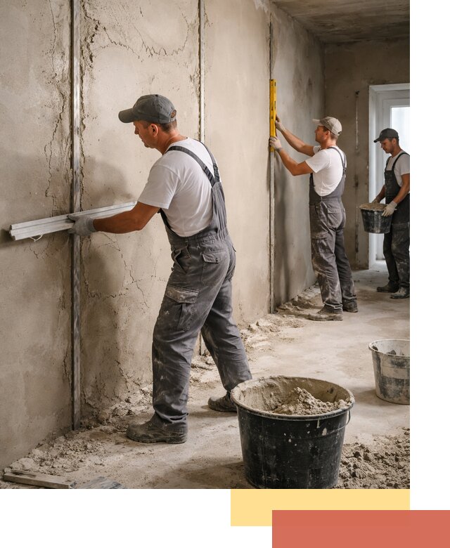 Штукатурка стен по маякам в Шатуре — точная и ровная поверхность