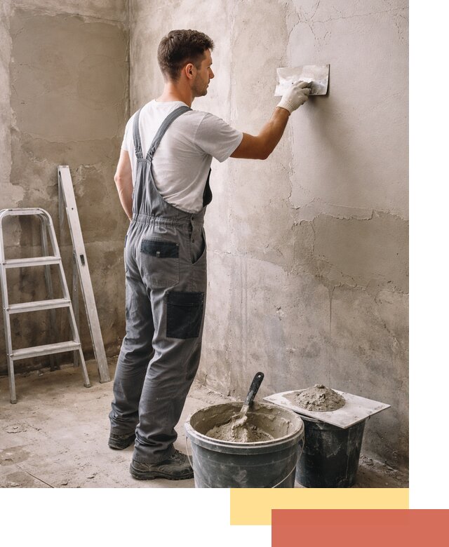 Штукатурка стен в ванной под ключ в Шатуре