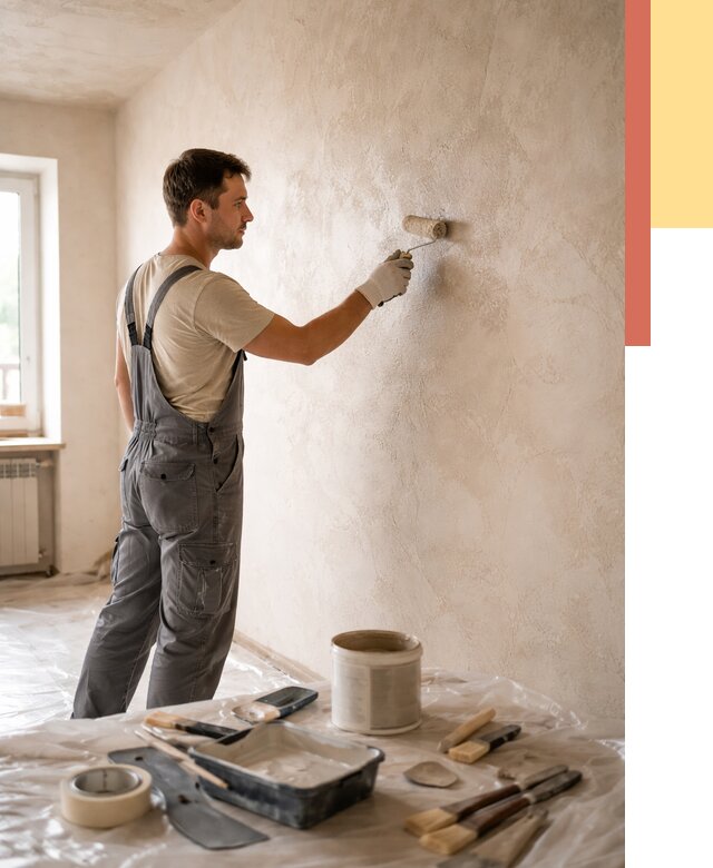 Нанесение лессирующей краски по декоративке в Шатуре от 1793 руб. | ОТДЕЛОЧНИК-Штр