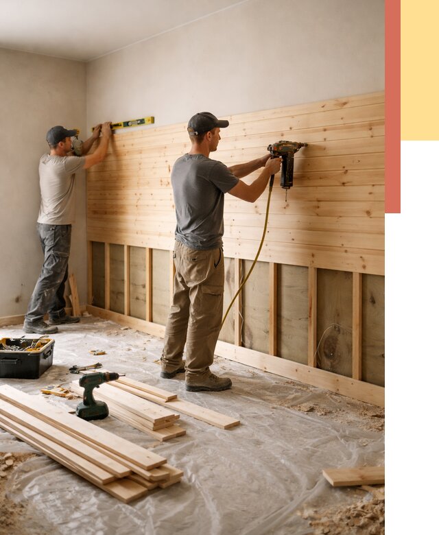 Монтаж деревянной вагонки на стены в Шатуре от 7683 руб. | Услуги монтажа вагонки | ОТДЕЛОЧНИК-Штр