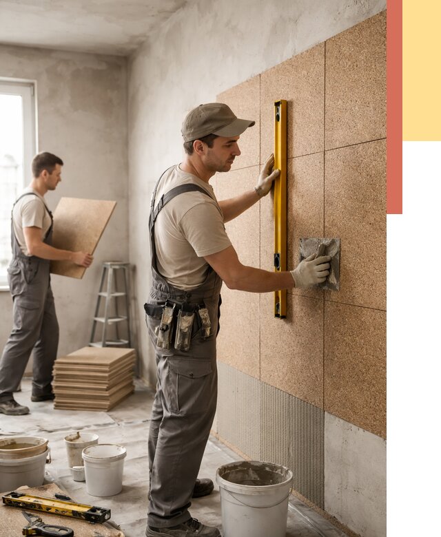 Монтаж пробковых панелей на стены в Шатуре от 3585 руб. — ОТДЕЛОЧНИК-Штр