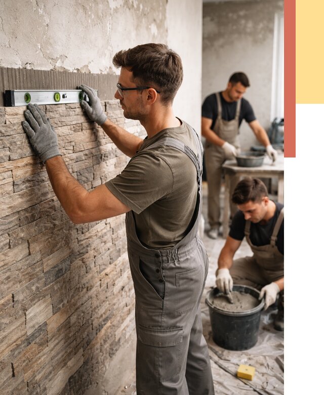 Монтаж искусственного камня в Шатуре от 4610 руб. под ключ | ОТДЕЛОЧНИК-Штр