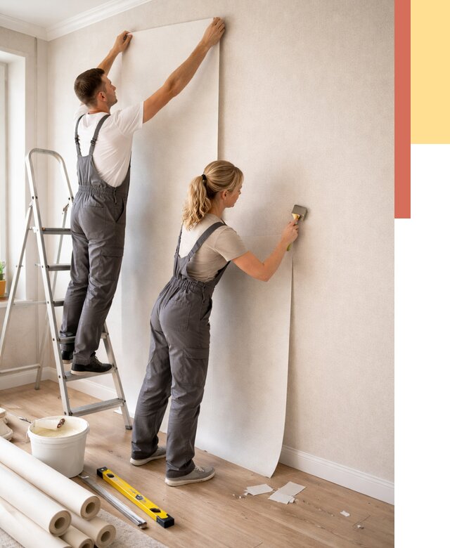 Поклейка флизелиновых обоев в Шатуре от 6146 руб. | Быстро и недорого — ОТДЕЛОЧНИК-Штр