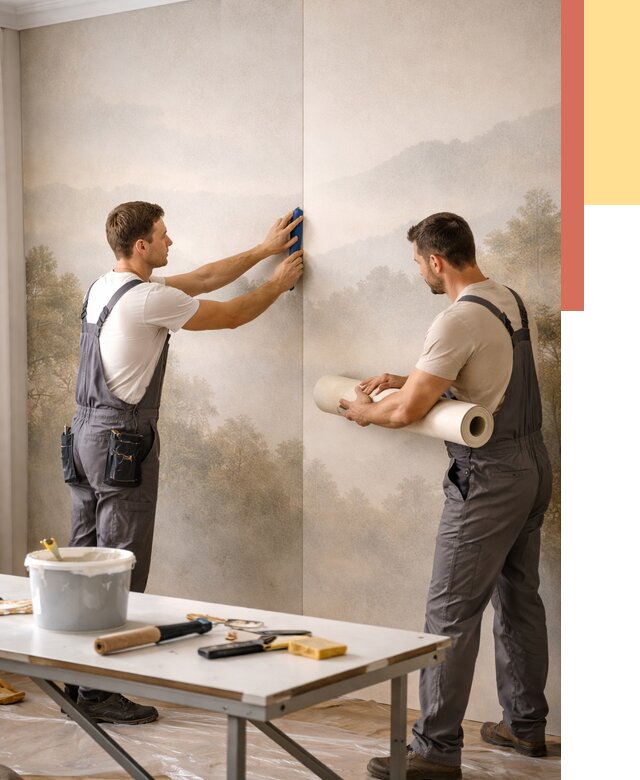 Поклейка фотообоев в Шатуре от 8707 руб/м² — быстро и недорого | ОТДЕЛОЧНИК-Штр