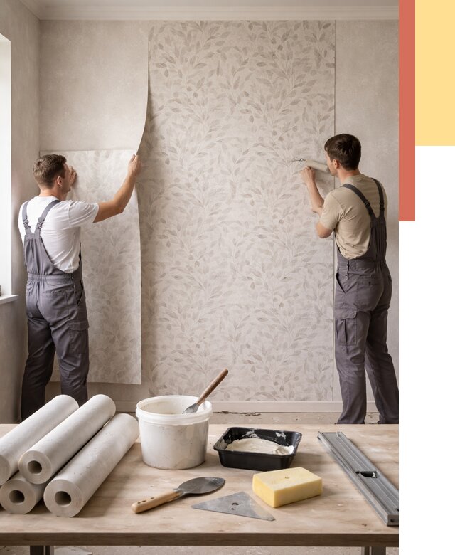 Поклейка обоев с подбором рисунка в Шатуре от 3585 руб. | ОТДЕЛОЧНИК-Штр - быстро и недорого