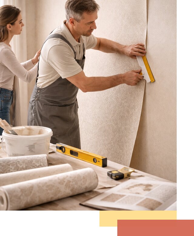 Поклейка обоев с подбором рисунка в Шатуре