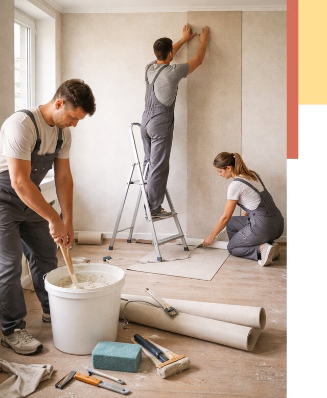 Оклейка стен обоями в Шатуре от 3585 руб/м2 — быстро и недорого | ОТДЕЛОЧНИК-Штр