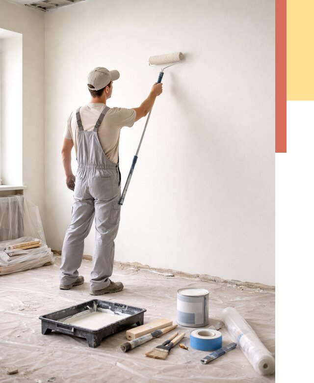 Покраска стен водоэмульсионной краской в Шатуре от 461 руб. за м² | ОТДЕЛОЧНИК-Штр