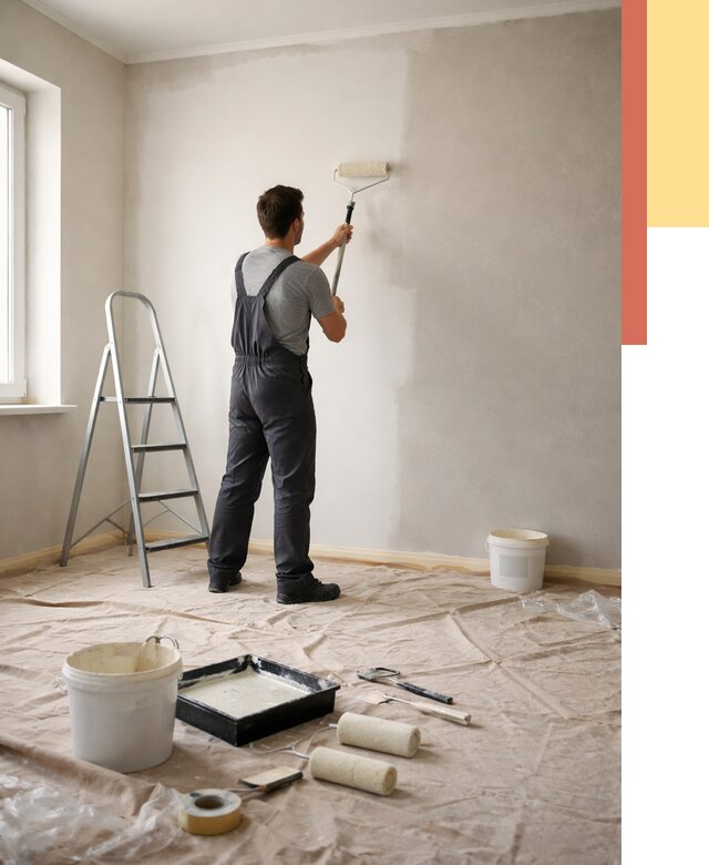 Покраска стен моющейся краской в Шатуре от 359 руб./м² — быстро и недорого | ОТДЕЛОЧНИК-Штр