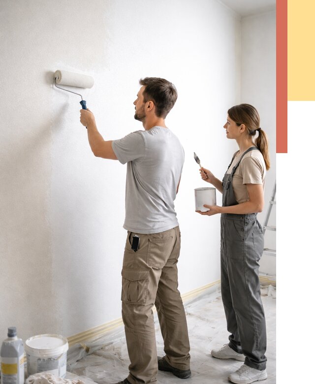 Окраска стен по стеклохолсту в Шатуре от 4610 руб/м² под ключ | ОТДЕЛОЧНИК-Штр