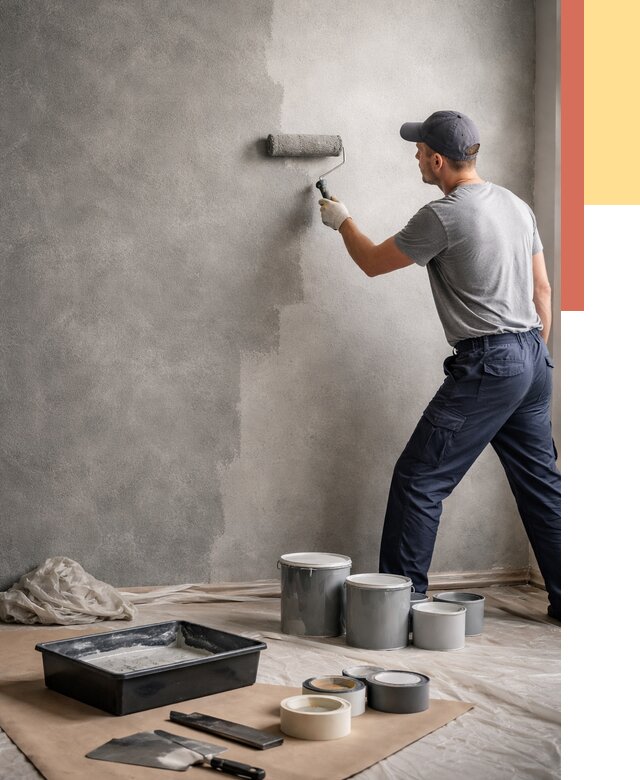 Покраска стен под бетон в Шатуре от 666 руб. за м2 — быстро и недорого | ОТДЕЛОЧНИК-Штр