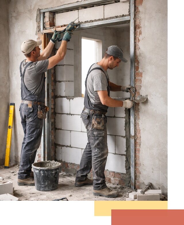 Закладка дверного проема под ключ в Шатуре: демонтаж, монтаж, отделка