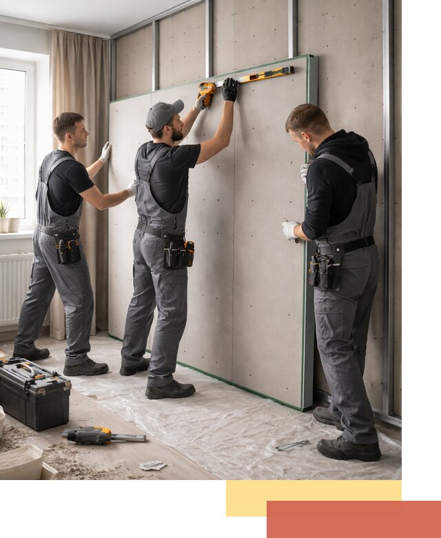 Шумоизоляция стен панелями ЗИПС в Шатуре для жилых и коммерческих помещений