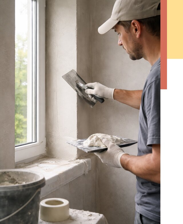 Штукатурка откосов в Шатуре от 4610 руб/м² — услуги и выравнивание под ключ | ОТДЕЛОЧНИК-Штр