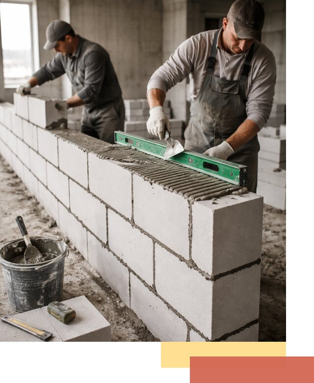 Кладка перегородок из газобетона в Шатуре быстро и качественно