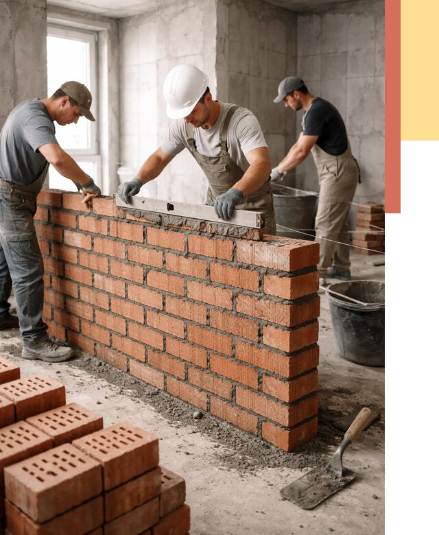 Кладка перегородок из кирпича в Шатуре от 3585 руб. за м² | ОТДЕЛОЧНИК-Штр