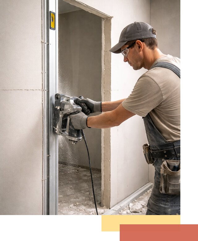 Устройство дверного проема в перегородке в Шатуре