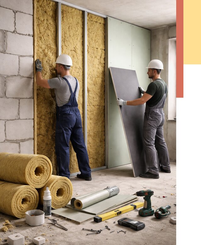 Шумоизоляция перегородок из блоков в Шатуре от 1895 руб./м² — быстро и недорого | ОТДЕЛОЧНИК-Штр