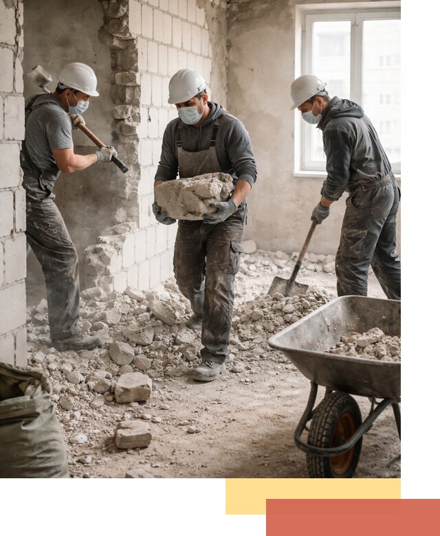 Демонтаж блочных перегородок в Шатуре быстро и аккуратно