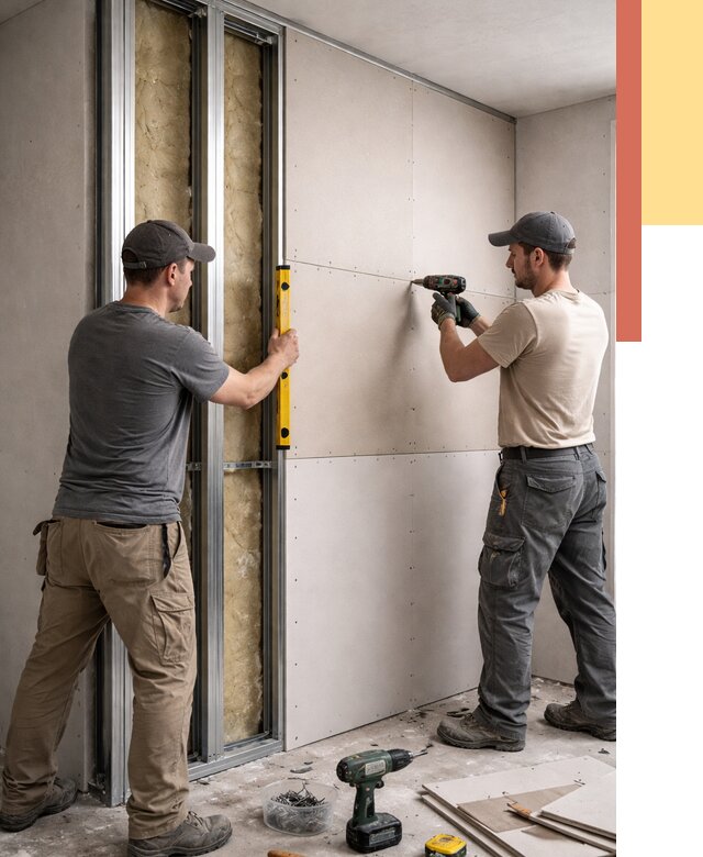 Монтаж двухслойной перегородки из гипсокартона в Шатуре от 1485 руб. | ОТДЕЛОЧНИК-Штр