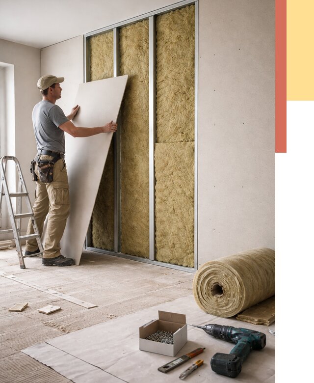 Перегородка из гипсокартона с шумоизоляцией в Шатуре от 3196 руб. | ОТДЕЛОЧНИК-Штр