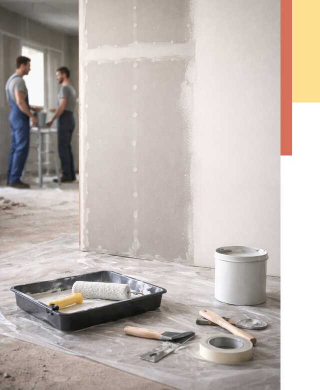 Покраска перегородок из гипсокартона в Шатуре от 4610 руб. под ключ | ОТДЕЛОЧНИК-Штр