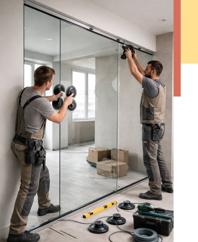 Монтаж стеклянных перегородок в Шатуре от 6659 руб. | ОТДЕЛОЧНИК-Штр