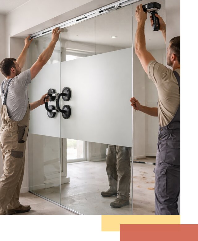 Матовые стеклянные перегородки под ключ в Шатуре