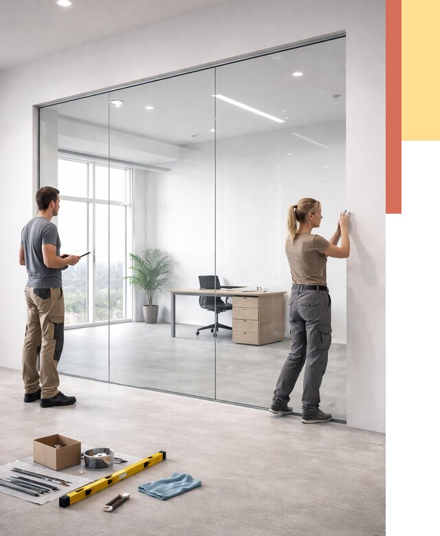 Перегородки из закаленного стекла в Шатуре от 9732 руб. под ключ | ОТДЕЛОЧНИК-Штр