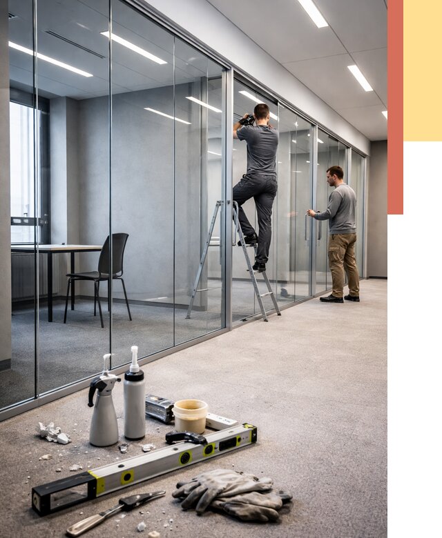 Стеклянные офисные перегородки в Шатуре от 8707 руб. — монтаж и установка | ОТДЕЛОЧНИК-Штр