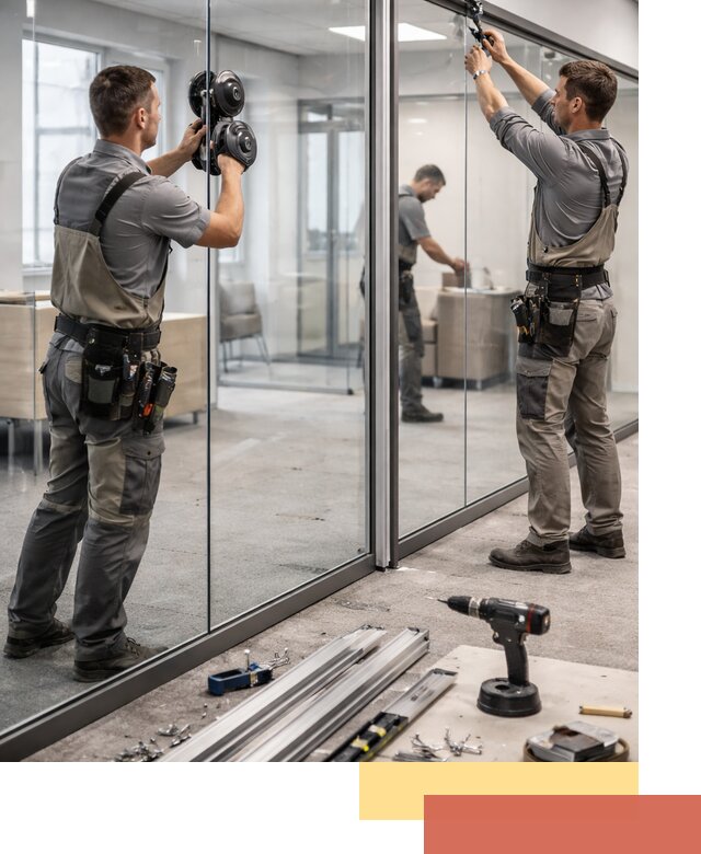 Стеклянные офисные перегородки под ключ в Шатуре