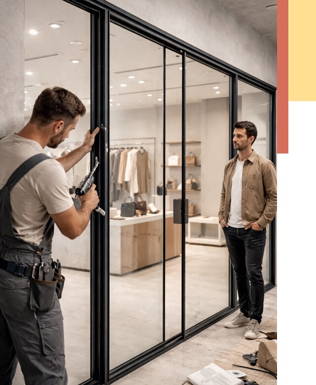 Стеклянные перегородки для магазинов в Шатуре от 8400 руб. под ключ | ОТДЕЛОЧНИК-Штр