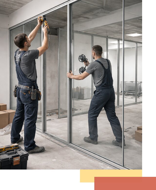 Алюминиевые перегородки со стеклом в Шатуре — изготовление и монтаж