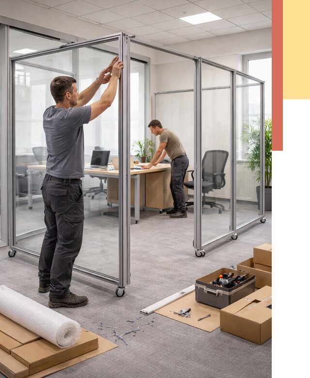 Мобильные офисные перегородки в Шатуре от 12805 руб. — установка под ключ | ОТДЕЛОЧНИК-Штр