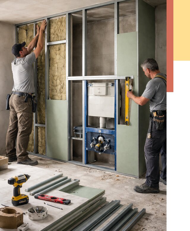 Установка сантехнических перегородок в Шатуре от 8707 руб. | ОТДЕЛОЧНИК-Штр