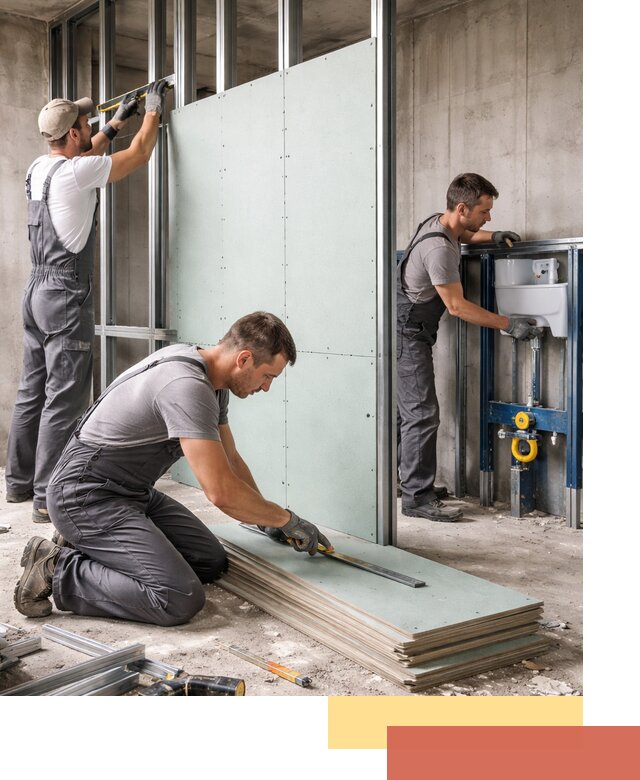 Монтаж и ремонт сантехнических перегородок в Шатуре