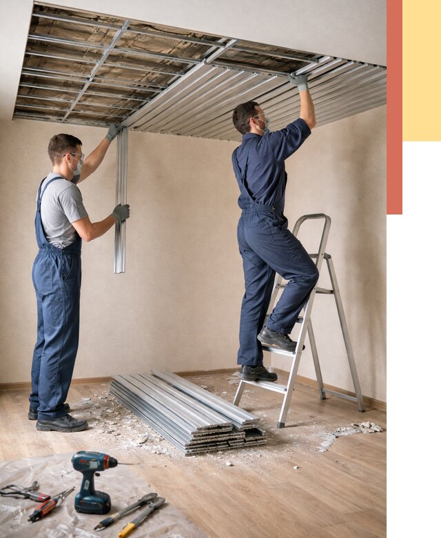 Демонтаж реечного потолка в Шатуре от 4610 руб. быстро и недорого | ОТДЕЛОЧНИК-Штр