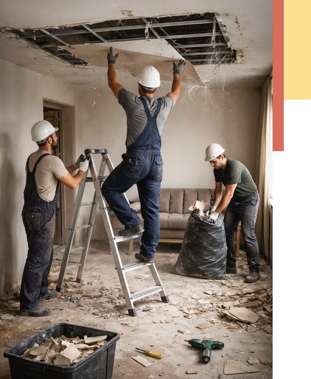 Демонтаж гипсокартонного потолка в Шатуре от 430 руб. за м2 — ОТДЕЛОЧНИК-Штр