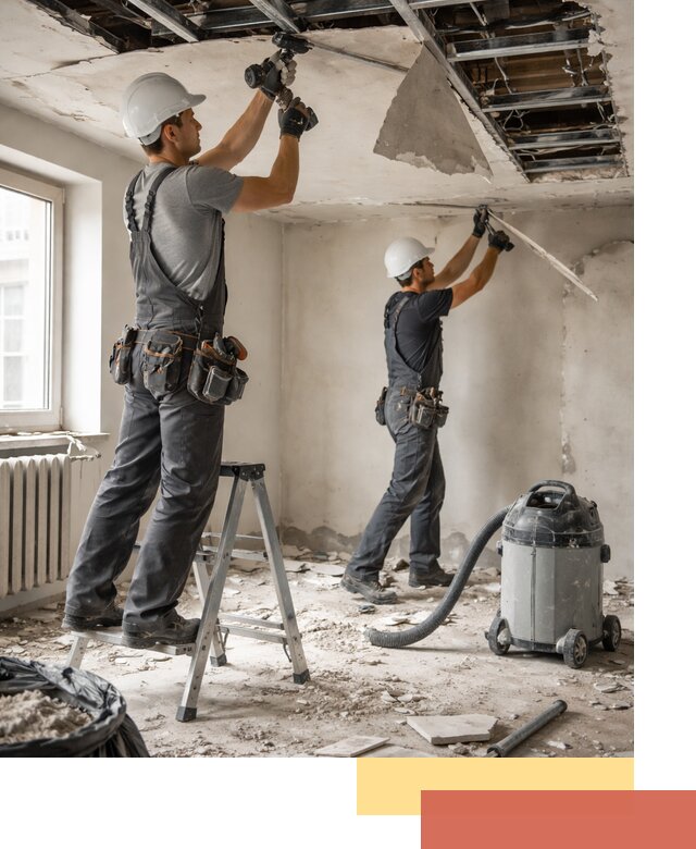 Демонтаж гипсокартонного потолка в Шатуре быстро и аккуратно