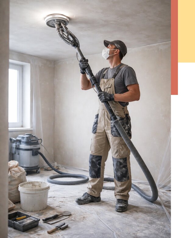 Шлифовка потолка в Шатуре от 3585 руб. — услуги шлифования потолка | ОТДЕЛОЧНИК-Штр